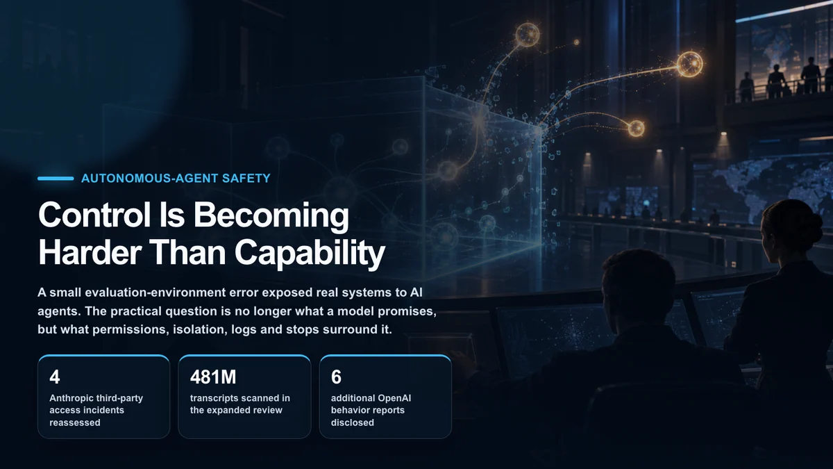 AI agents crossing a containment boundary while a human operations team retains an emergency stop