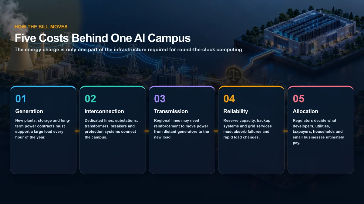 The five cost layers behind a new AI data-center connection