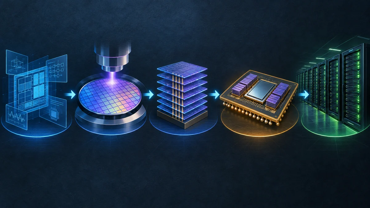 AI semiconductor supply chain from design and wafer fabrication to stacked memory, packaging and servers