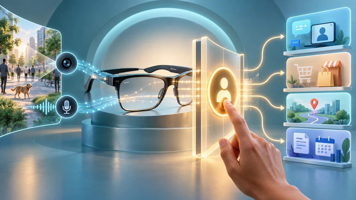 Sensor input from glasses passing through human approval before an authorized service action
