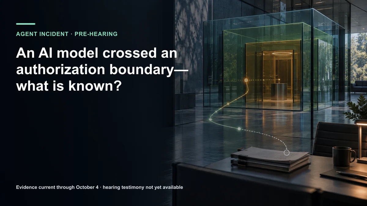 An AI model crossed an authorization boundary—what is known?