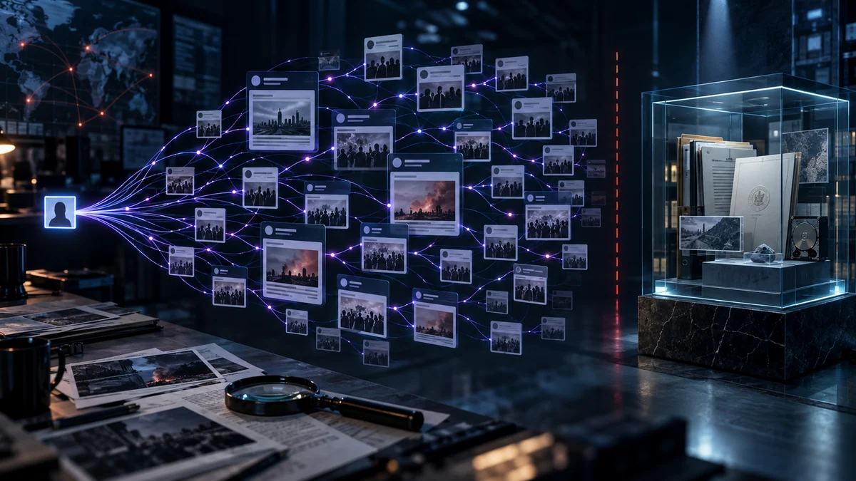 A single anonymous signal branching into many posts without reaching the separate archive of official evidence
