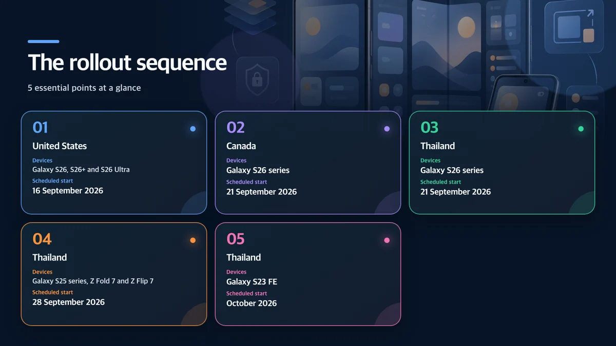 The rollout sequence: Market, Devices, Scheduled start