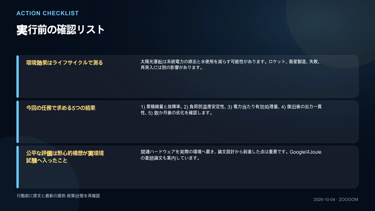 行動前に確認する項目のチェックリスト