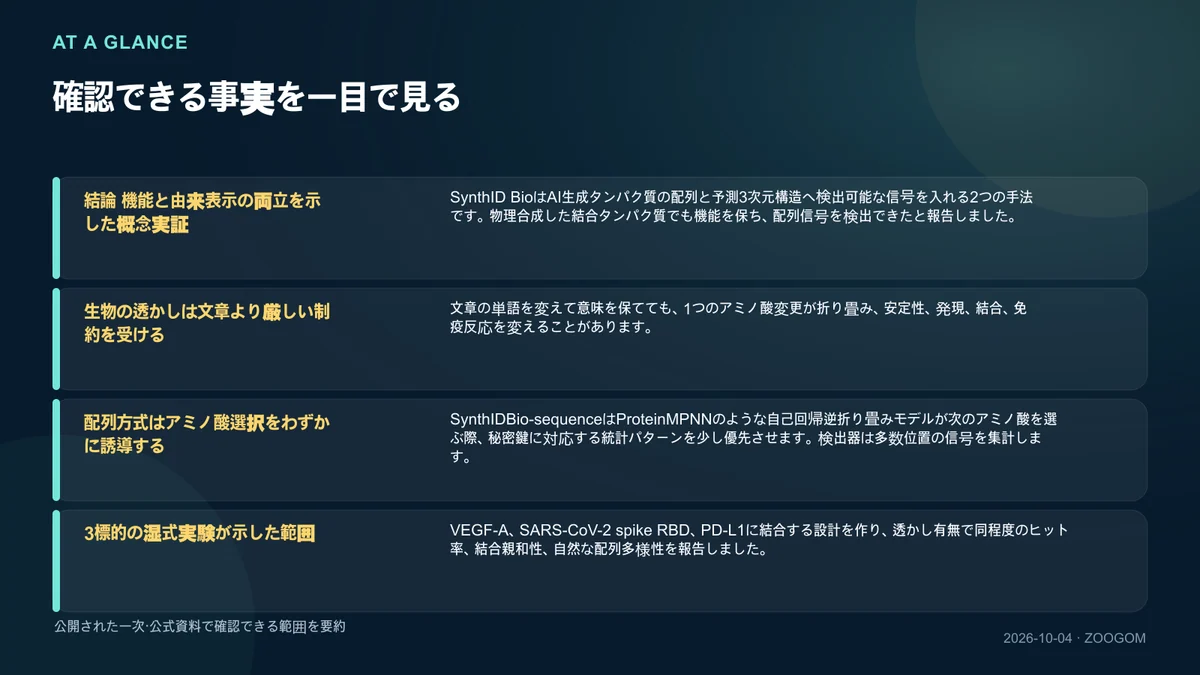 確認済みの4項目をまとめた図