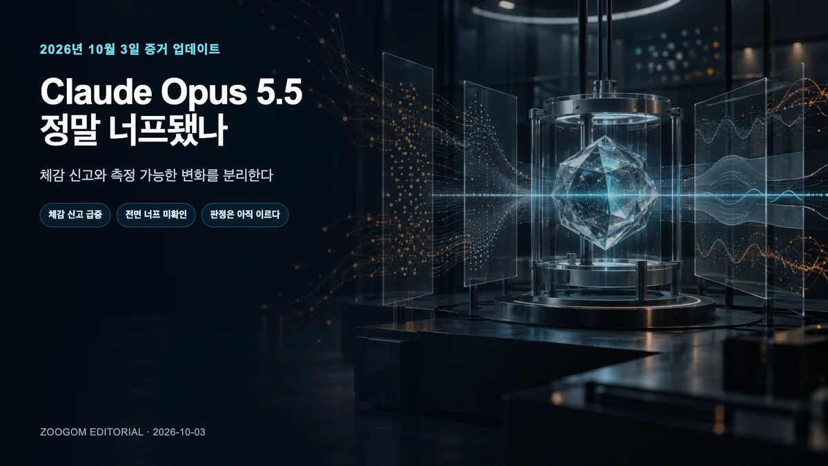 Claude Opus 5.5 너프설을 사용자 체감과 통제된 측정으로 나눠 검증하는 10월 데이터 업데이트
